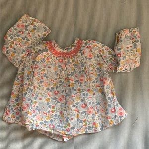 Hand embroidered Bonpoint liberty print top 18m